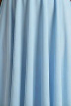 Iris Baby Blue Scuba Crepe High Neck Midi Dress