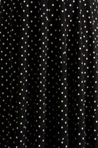 Iris Black Polka Dot High Neck Midi Dress