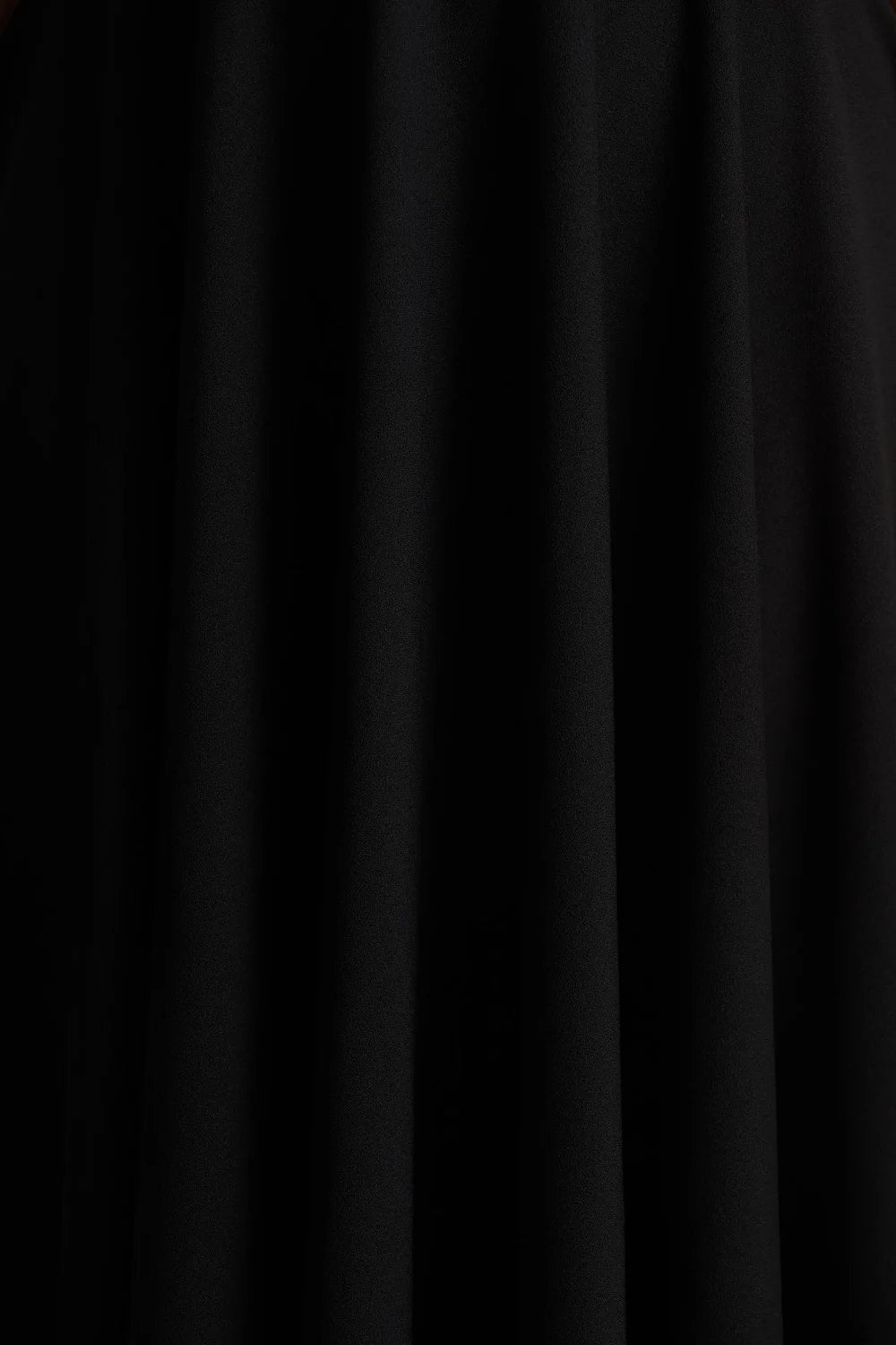 Iris Black Scuba Crepe High Neck Midi Dress