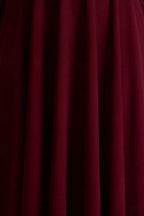 Iris Burgundy Scuba Crepe High Neck Midi Dress