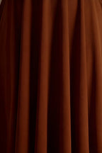 Iris Coffee Scuba Crepe High Neck Midi Dress