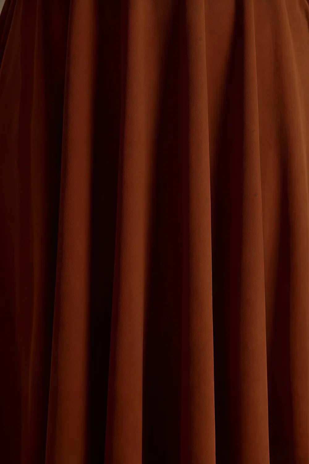 Iris Coffee Scuba Crepe High Neck Midi Dress