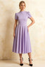 Iris Lavender Scuba Crepe High Neck Midi Dress