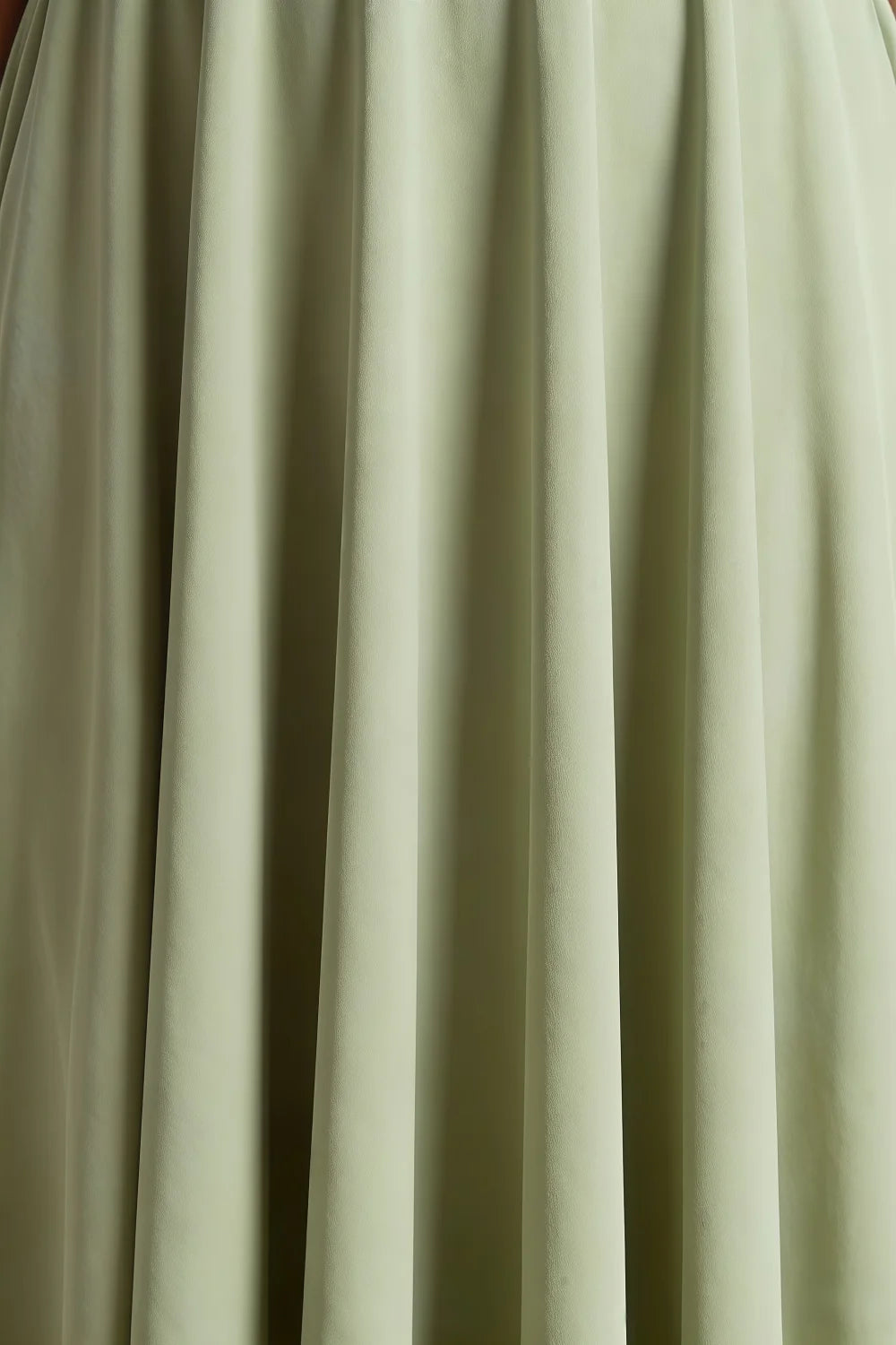 Iris Mint Scuba Crepe High Neck Midi Dress