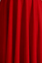 Iris Red Scuba Crepe High Neck Midi Dress