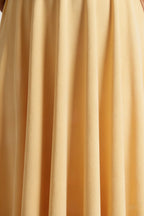 Iris Yellow Scuba Crepe High Neck Midi Dress