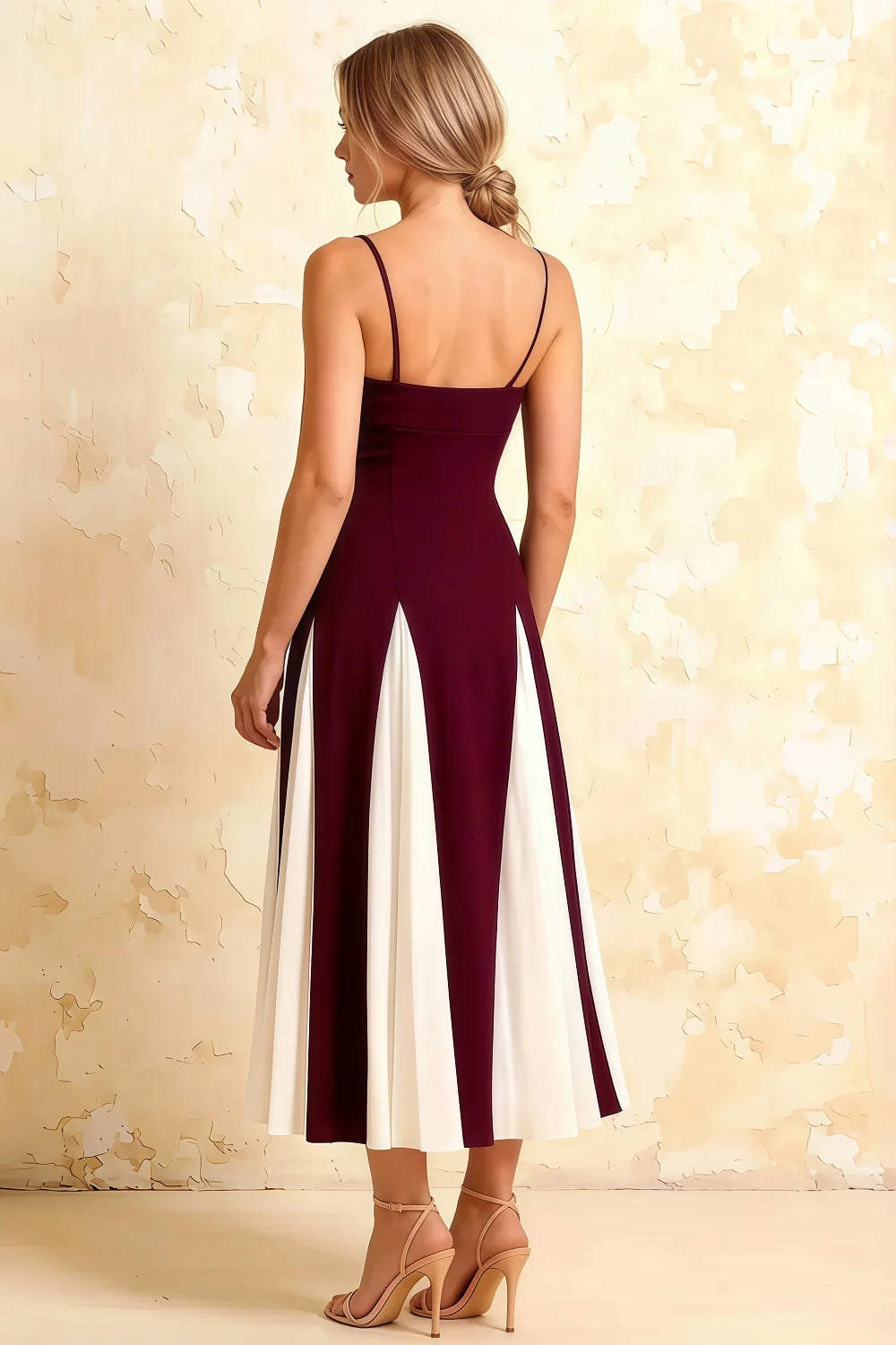 Isabel Burgundy Tulle A Line Midi Dress