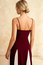 Isabel Burgundy Tulle A Line Midi Dress