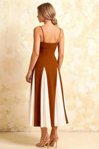 Isabel Burnt Orange Tulle A Line Midi Dress