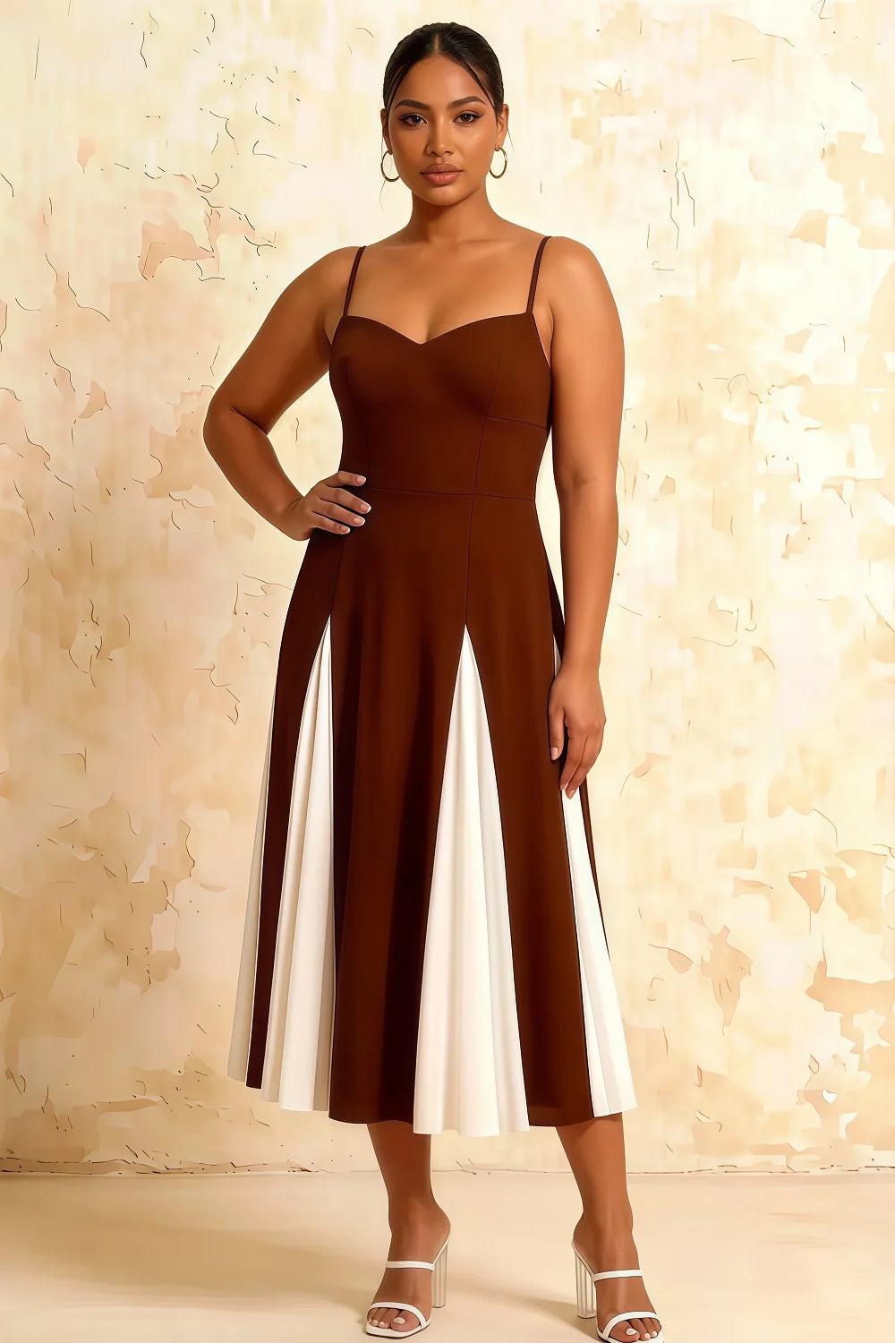 Isabel Chocolate Tulle A Line Midi Dress