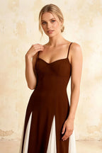 Isabel Chocolate Tulle A Line Midi Dress