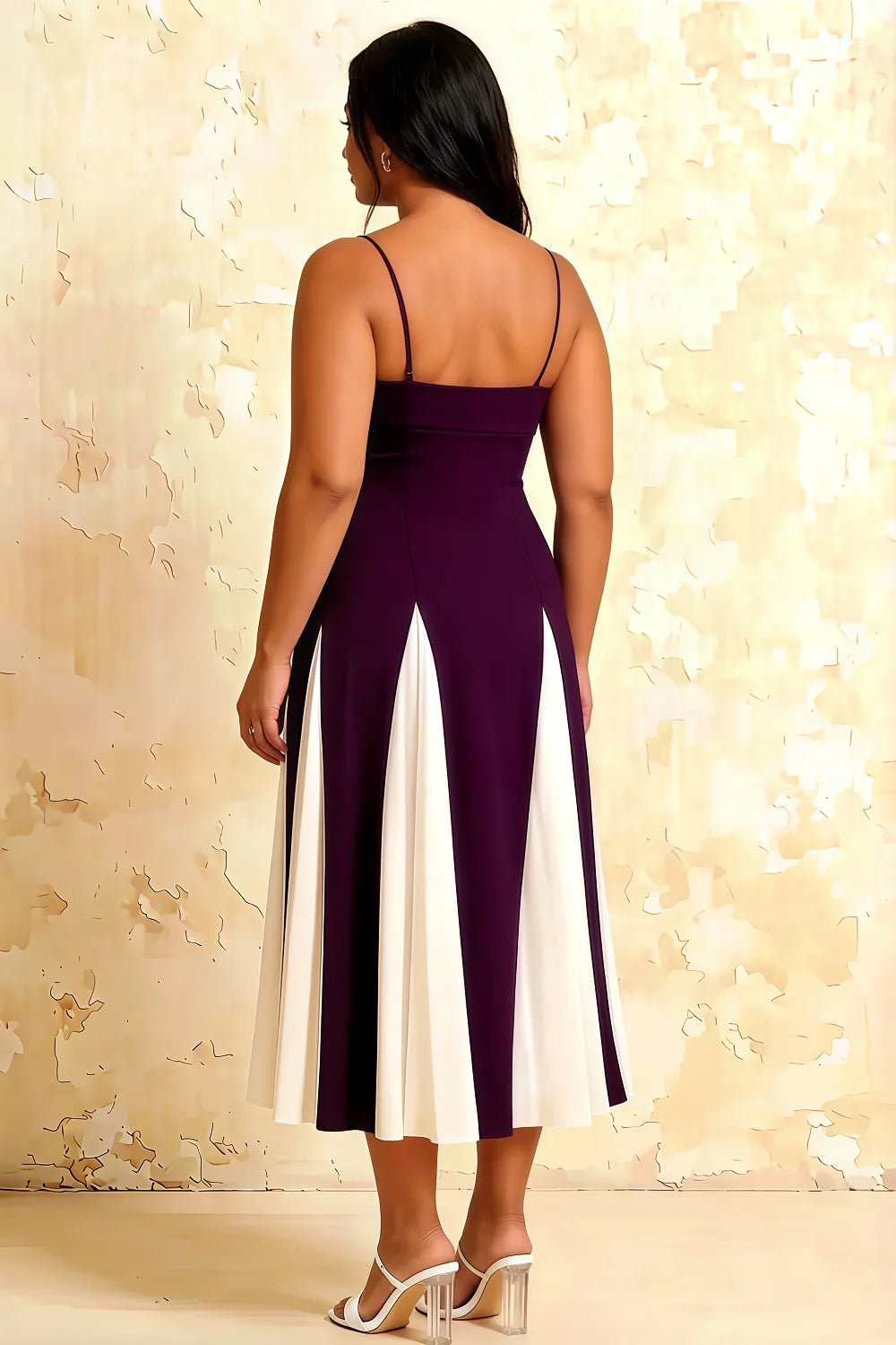 Isabel Grape Tulle A Line Midi Dress