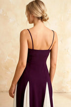 Isabel Grape Tulle A Line Midi Dress