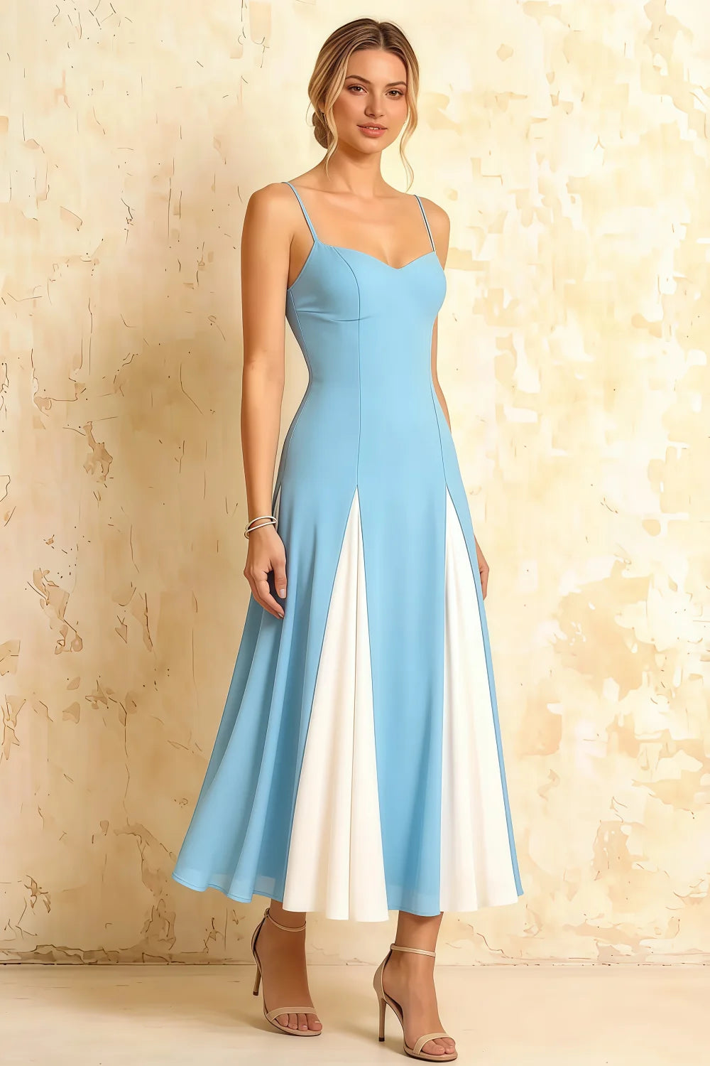 Isabel Light Blue Tulle A Line Midi Dress Main image