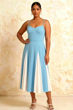Isabel Light Blue Tulle A Line Midi Dress