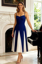 Isabel Navy Tulle A Line Midi Dress