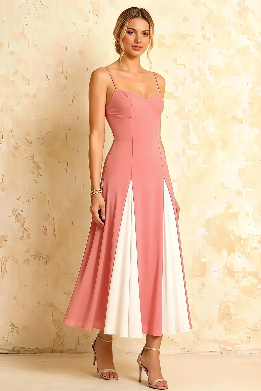 Isabel Pink Tulle A Line Midi Dress Main image