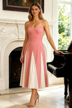 Isabel Pink Tulle A Line Midi Dress