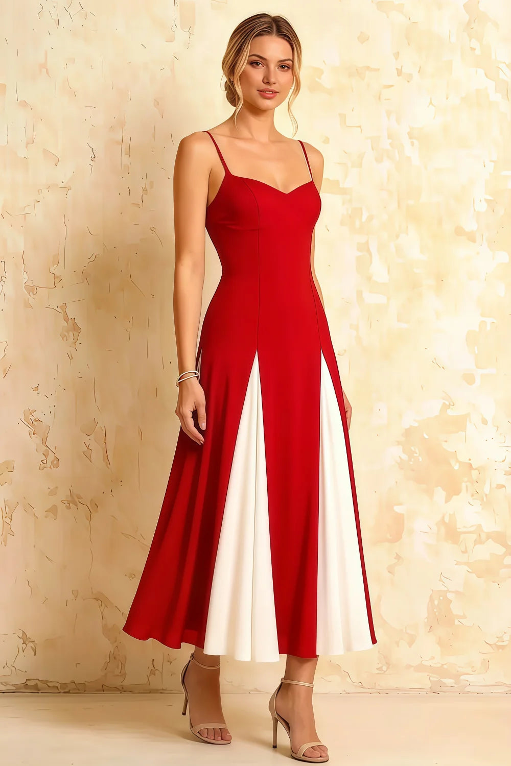 Isabel Red Tulle A Line Midi Dress Main image