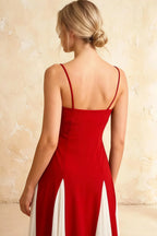 Isabel Red Tulle A Line Midi Dress