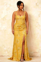 Isabella Yellow Floral Square Neck Maxi Dress