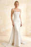 Ivy White Satin Rhinestones Corset Maxi Dress
