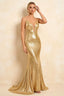 Jade Sparkly Champagne Sequin Mermaid V-neck Maxi Dress