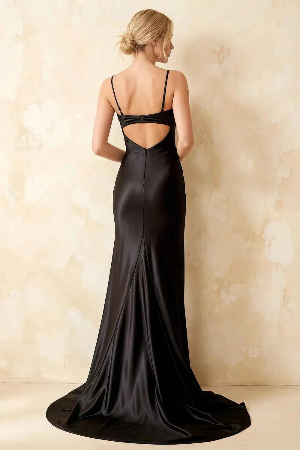 Jamie Black Satin Strapless Corset Maxi Dress