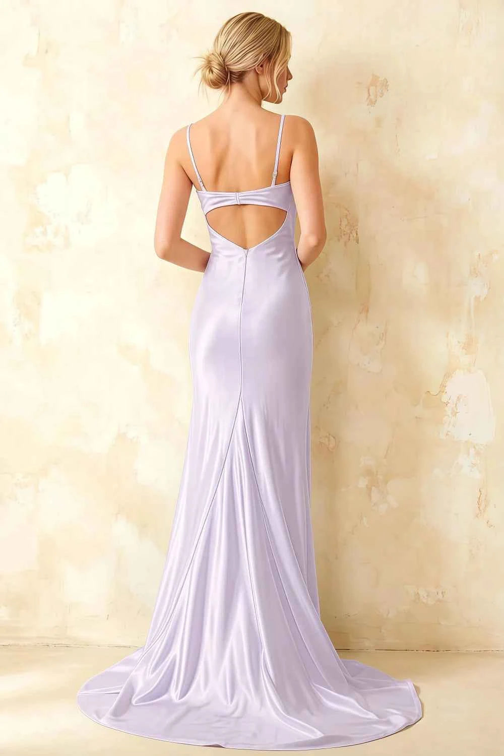 Jamie Lavender Satin Strapless Corset Maxi Dress