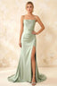 Jamie Mint Satin Strapless Corset Maxi Dress