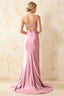 Jamie Pink Satin Strapless Corset Maxi Dress