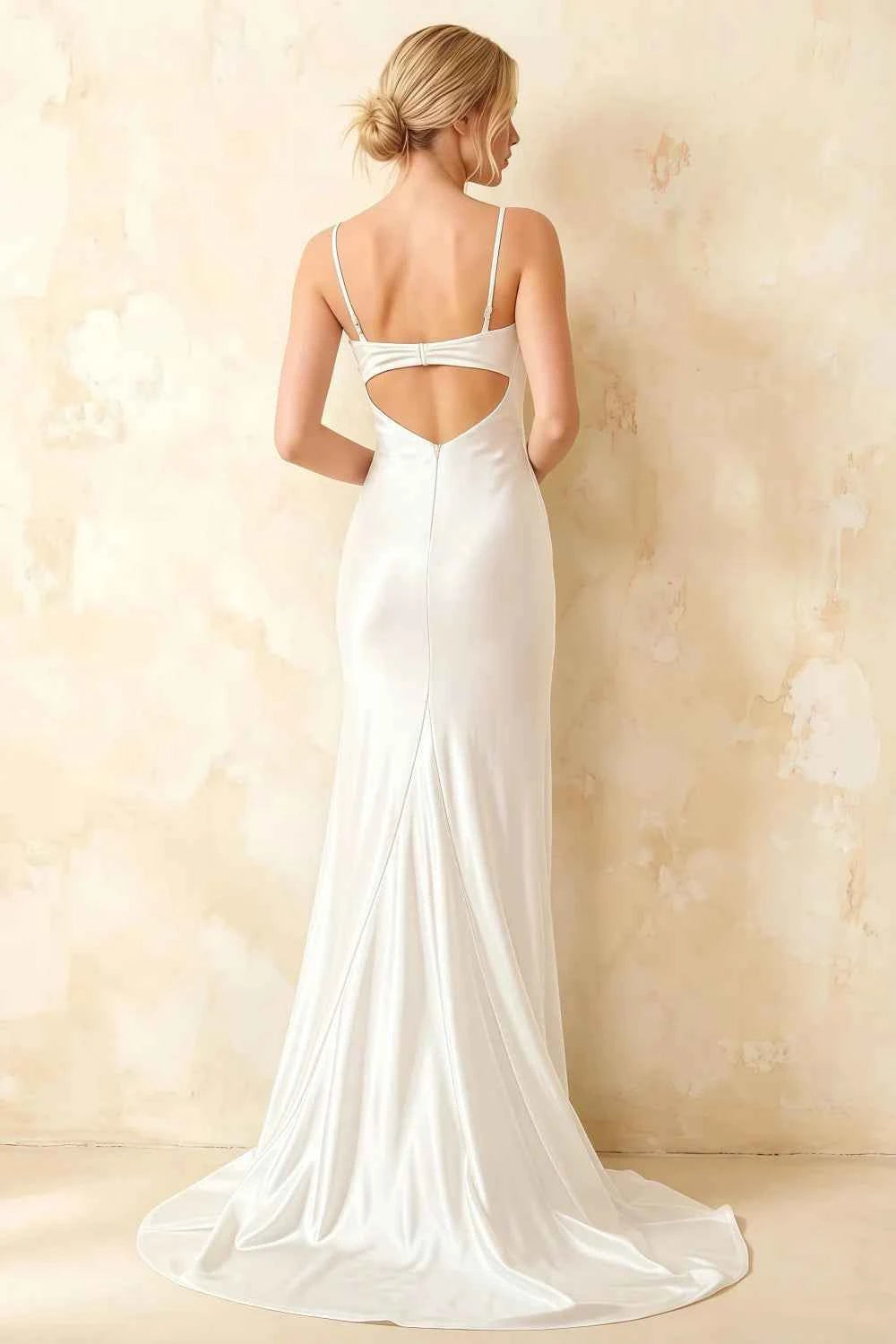 Jamie White Satin Strapless Corset Maxi Dress