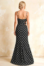 Jane Black Polka Dot Cutout Mermaid Slit Maxi Dress