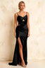 Jane Black Satin Cutout Mermaid Slit Maxi Dress