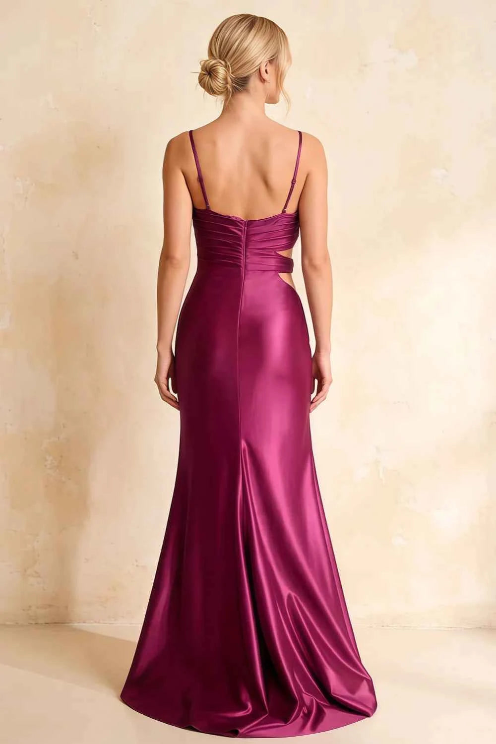 Jane Burgundy Satin Cutout Mermaid Slit Maxi Dress Lvlvs Jane Burgundy Satin Cutout Mermaid Slit Maxi Dress Lvlvs