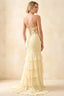 Janet Yellow Lace Tier Ruffle Mermaid Maxi Dress