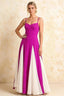 Janice Fuchsia Tulle Color Blocked Maxi Dress