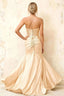 Jean Rose Gold Satin Twist Knot Mermaid Maxi Dress