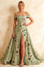 Jeanne Green Floral Off Shoulder Maxi Dress