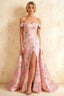 Jeanne Pink Floral Off Shoulder Maxi Dress