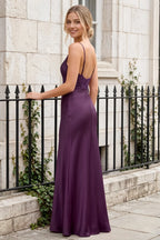 Jenny Grape Lace Sheath Backless Maxi Dress