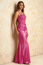 Jenny Hot Pink Lace Sheath Backless Maxi Dress