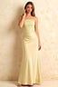 Jenny Light Yellow Lace Sheath Backless Maxi Dress