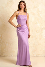 Jenny Lilac Lace Sheath Backless Maxi Dress