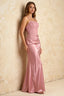 Jenny Pink Lace Sheath Backless Maxi Dress
