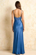 Jenny Royal Blue Lace Sheath Backless Maxi Dress