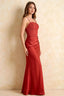 Jenny Rust Lace Sheath Backless Maxi Dress