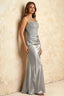 Jenny Silver Lace Sheath Backless Maxi Dress