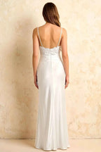 Jenny White Lace Sheath Backless Maxi Dress