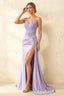 Joan Lavender Satin Mermaid Beaded Maxi Dress